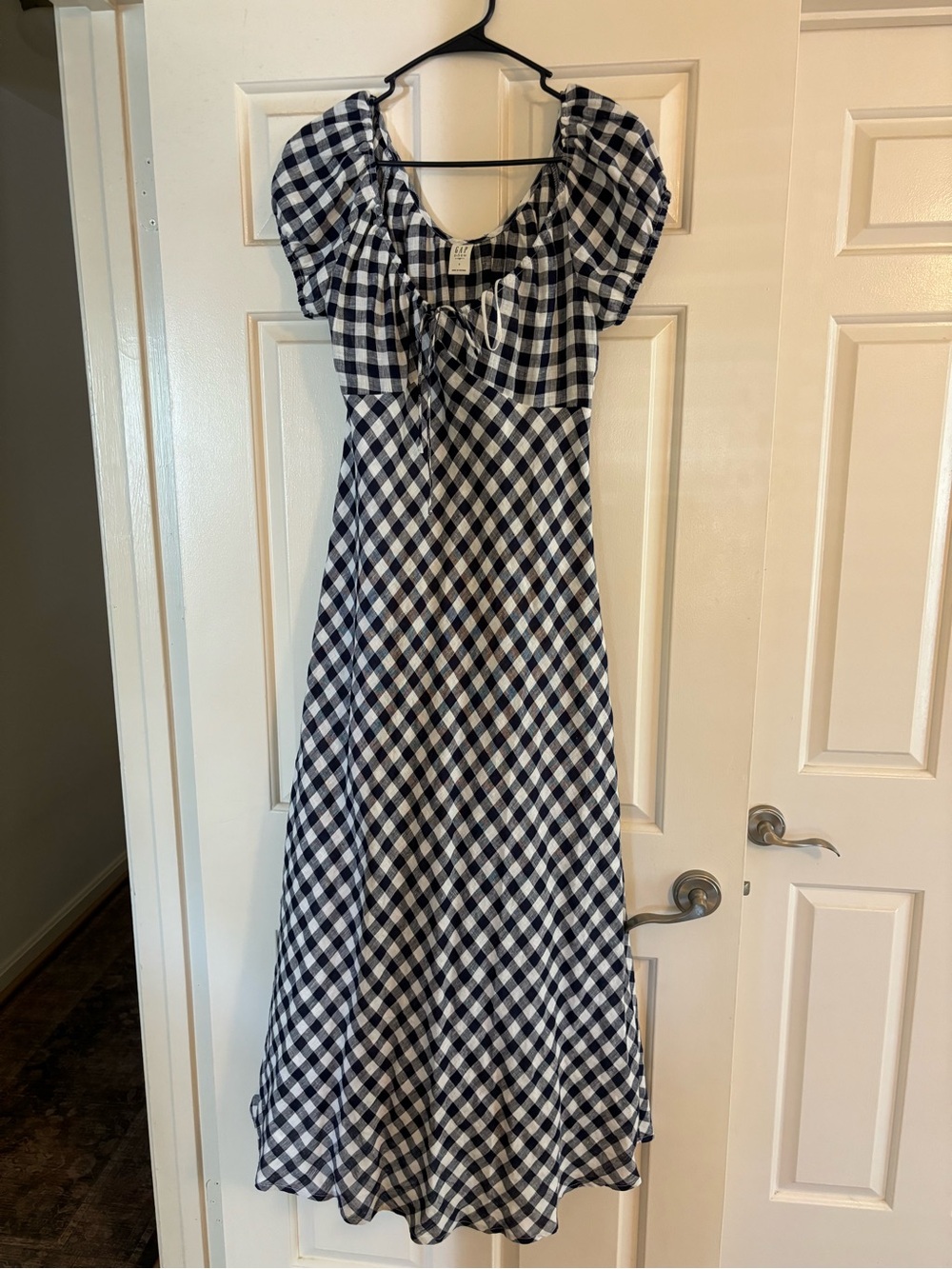Gap × DÔEN 100% Linen Gingham Midi Dress